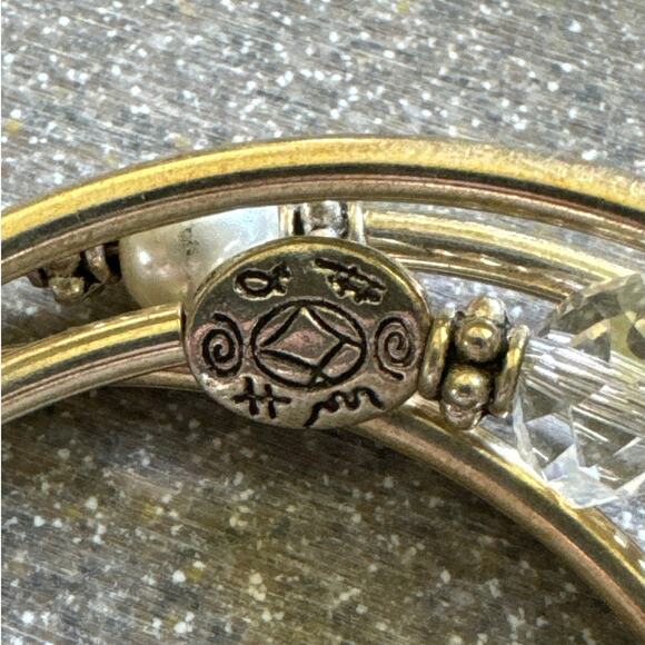 Silver Tone Hearts, Spacers, Pearls, Faceted Clear Beads Wrap Bracelet - Picture 5 of 5